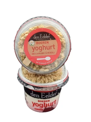 Productfoto Yoghurt aardbei met muesli 170 ml